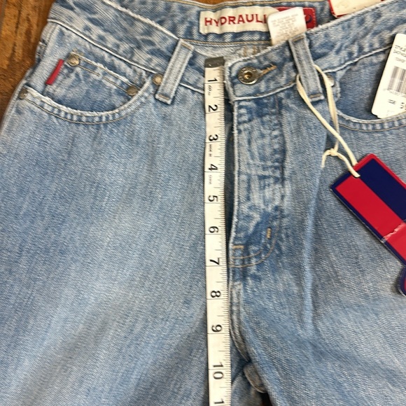 NWT VTG Y2K HYDRAULIC MOM JEANS EMBELLISHED HIPPIE DETAILS ON CUFF SIZE 5 f15 - Picture 8 of 9